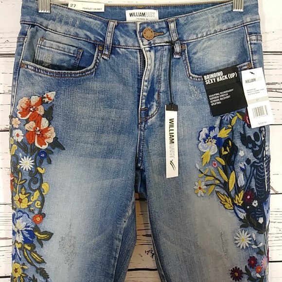 william rast embroidered jeans